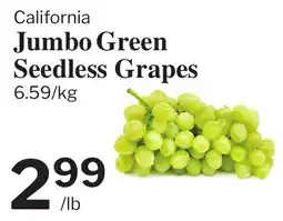 Village Food Markets California Jumbo Green Seedless Grapes offer