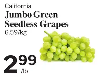 California Jumbo Green Seedless Grapes