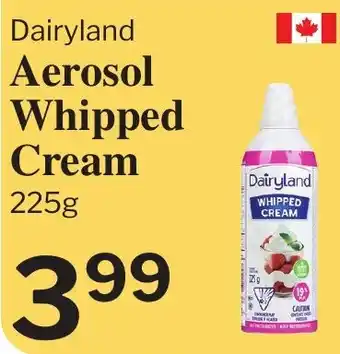 Dairyland aerosol whipped cream
