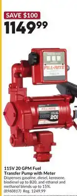 Princess Auto 115V 20 GPM Fuel Transfer Pump with Meter offer