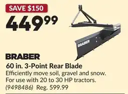 Princess Auto 60 in. 3-Point Rear Blade offer
