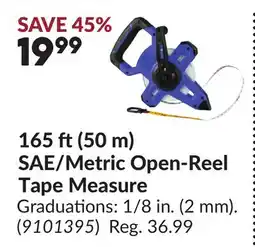 Princess Auto 165 ft (50 m) SAE/Metric Open-Reel Tape Measure offer