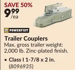 Princess Auto Trailer Couplers, Class I 1-7/8 x 2 in offer