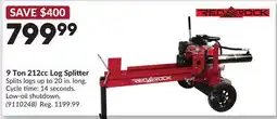 Princess Auto 9 Ton 212cc Log Splitter offer