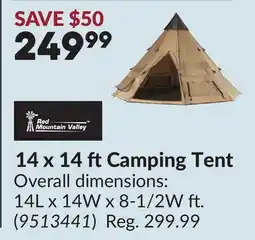 Princess Auto 14 x 14 ft Camping Tent offer