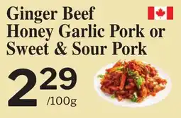Village Food Markets Ginger Beef Honey Garlic Pork or Sweet & Sour Pork offer