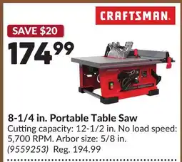 Princess Auto 8-1/4 in. Portable Table Saw offer