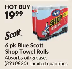 Princess Auto 6 pk Blue Sco Shop Towel Rolls offer