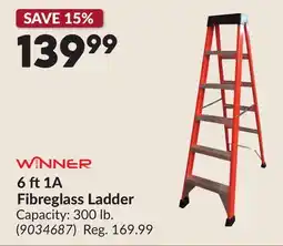Princess Auto 6 ft 1A Fibreglass Ladder offer