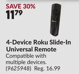Princess Auto 4-Device Roku Slide-In Universal Remote offer
