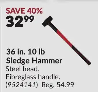 Princess Auto 36 in. 10 lb Sledge Hammer offer