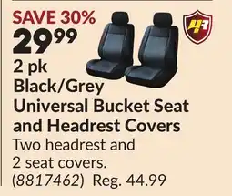 Princess Auto Black/Grey Universal Bucket Seat and Headrest Covers offer