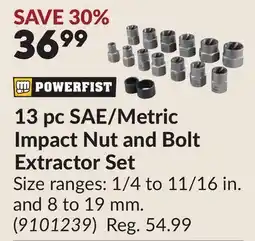 Princess Auto 13 pc SAE/Metric Impact Nut and Bolt Extractor Set offer