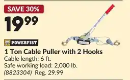 Princess Auto 1 Ton Cable Puller with 2 Hooks offer