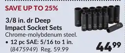 Princess Auto 3/8 in. dr Deep Impact Socket Sets offer
