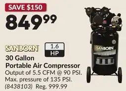 Princess Auto 30 Gallon Portable Air Compressor offer