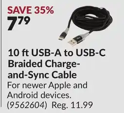 Princess Auto 10 ft USB-A to USB-C Braided Charge-and-Sync Cable offer