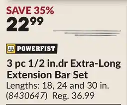 Princess Auto 3 pc 1/2 in.dr Extra-Long Extension Bar Set offer