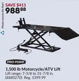 Princess Auto 1,500 lb Motorcycle/ATV Lift offer