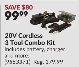 Princess Auto 20V Cordless 3 Tool Combo Kit offer