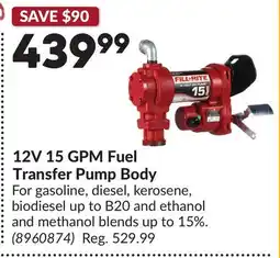 Princess Auto 12V 15 GPM Fuel Transfer Pump Body offer
