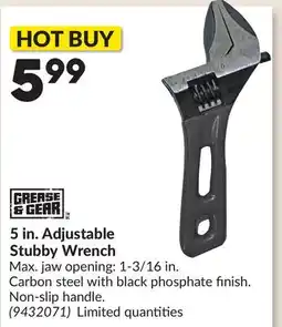 Princess Auto 5 in. Adjustable Stubby Wrench offer