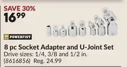 Princess Auto 8 pc Socket Adapter and U-Joint Set offer