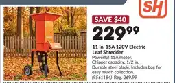 Princess Auto 11 in. 15A 120V Electric Leaf Shredder offer
