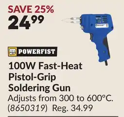 Princess Auto 100W Fast-Heat Pistol-Grip Soldering Gun offer