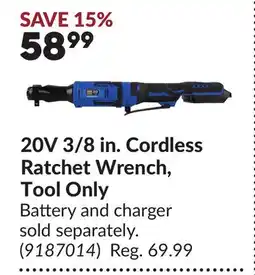 Princess Auto 20V 3/8 in. Cordless Ratchet Wrench offer
