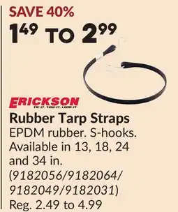 Princess Auto Rubber Tarp Straps offer