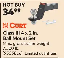 Princess Auto CURT Class III 4 x 2 in. Ball Mount Set offer