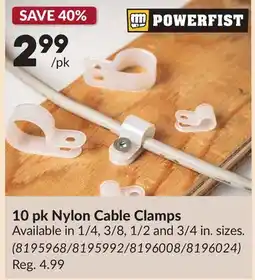 Princess Auto 10 pk Nylon Cable Clamps offer