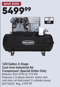 Princess Auto 120 Gallon 2-Stage Cast-Iron Industrial Air Compressor, Special Order Only offer