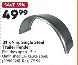 Princess Auto 31 x 9 in. Single Steel Trailer Fender offer