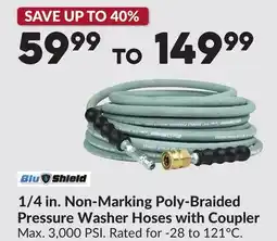 Princess Auto 1/4 in. Non-Marking Poly-Braided Pressure Washer Hoses with Coupler, 25 ft offer