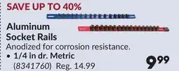 Princess Auto Aluminum Socket Rails 1/4 in dr. Metric offer
