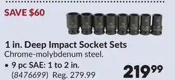 Princess Auto 1 in. Deep Impact Socket Sets, 9 pc SAE: 1 to 2 in offer