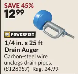 Princess Auto 1/4 in. x 25 Drain Auger offer