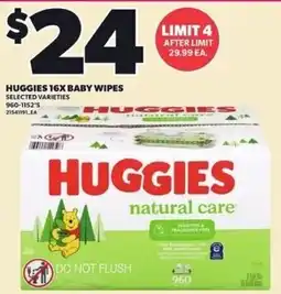 Loblaws Huggies 16x baby wipes offer