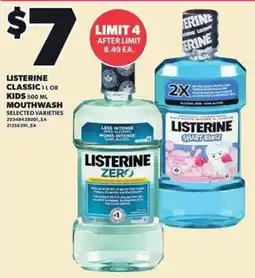 Loblaws Listerine classic 1 lor kids mouthwash offer