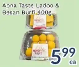 Oceans Fresh Food Market Apna Taste Ladoo & Besan Burfi offer