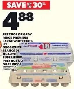 Independent Grocer Prestige or gray ridge premium large white eggs offer