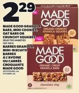Independent Grocer Made good granola, mini cookies, oat bars or crunchy squares offer