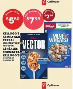 Independent Grocer Kellogg's family size cereal selected varieties offer