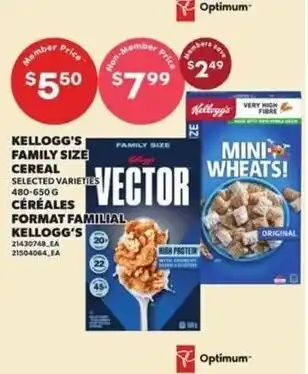 Independent Grocer Kellogg's family size cereal selected varieties offer
