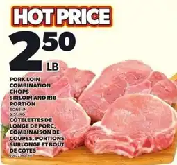 Independent Grocer Pork loin combination chops sirloin and rib portion offer
