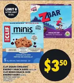 Independent Grocer Clif zbars organic energy snack bars or clif minis snack-size energy bars offer