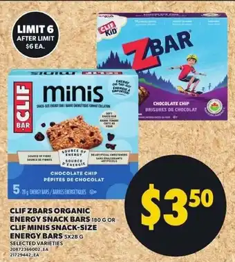 Independent Grocer Clif zbars organic energy snack bars or clif minis snack-size energy bars offer