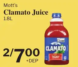 Village Food Markets Mott's Clamato Juice offer
